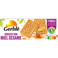GERBLE Biscuits crousti'son miel sésame sachets, sachets fraîcheur 4x5 biscuits 200g