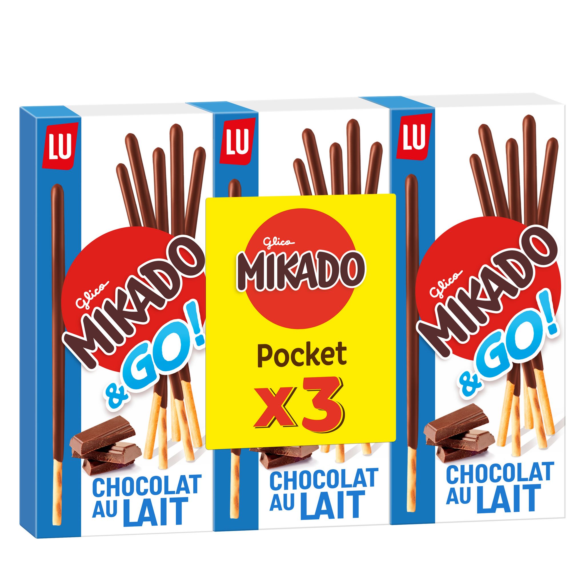 MIKADO &go biscuits bâtonnets nappés au chocolat au lait lot de 3