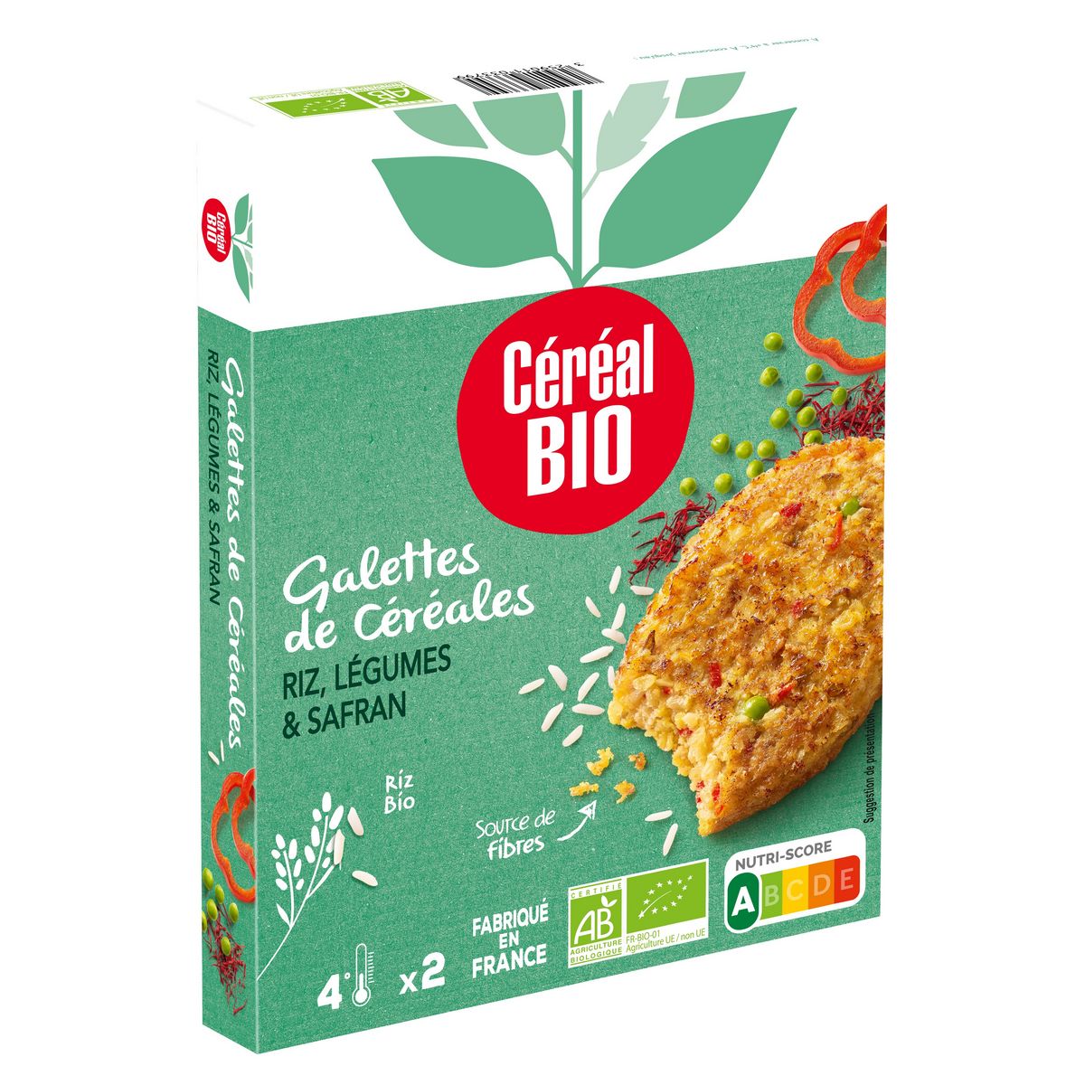 CÉRÉAL BIO Galettes riz légumes bio 2 pièces 200g