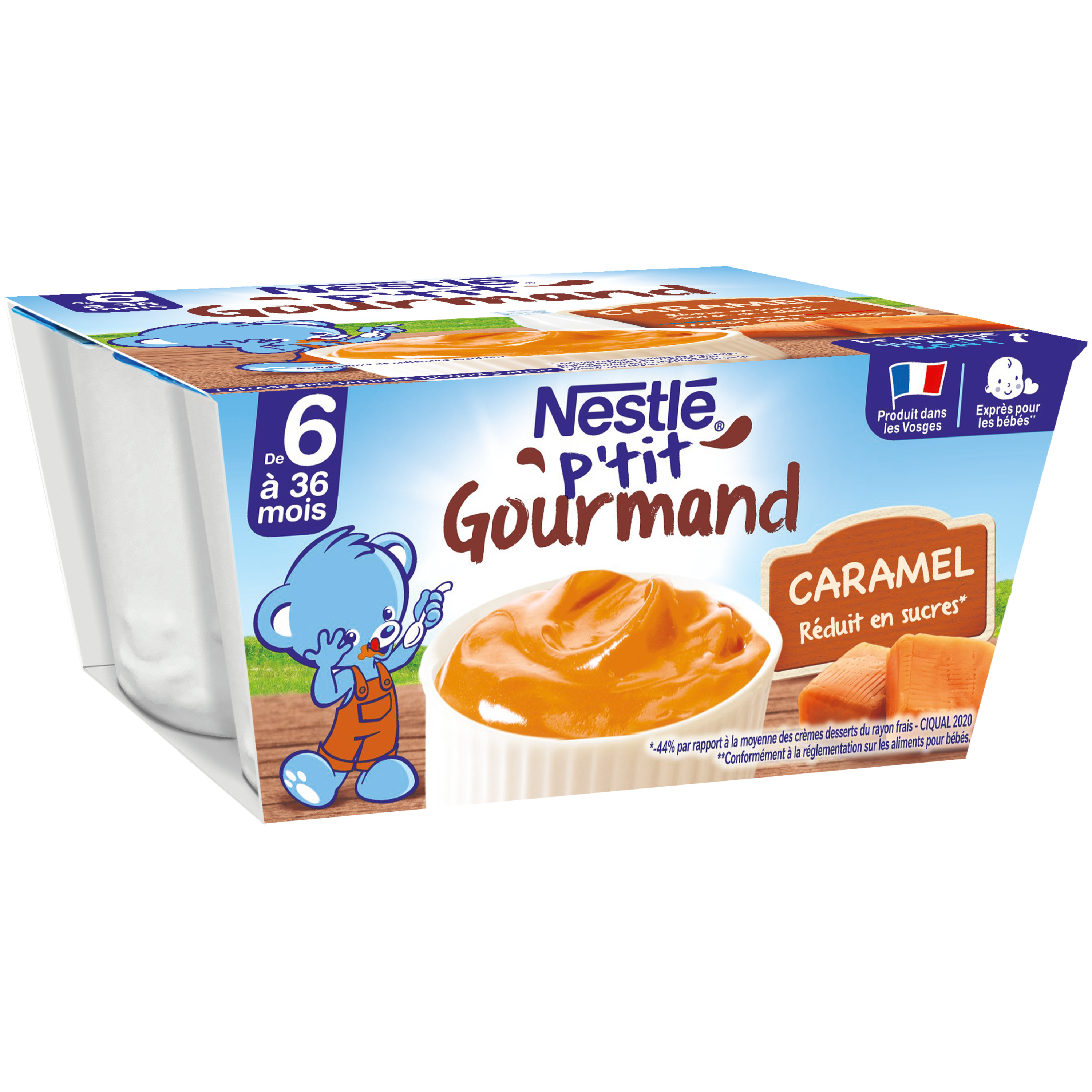 NESTLE P'tit gourmand petit pot crème dessert au caramel dès 6 mois 4x100g  pas cher 