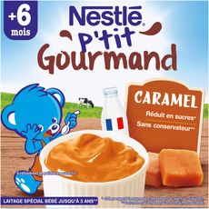 NESTLE P'tit gourmand petit pot crème dessert au caramel dès 6 mois 4x100g