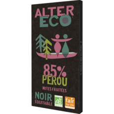 ALTER ECO Tablette de chocolat noir bio et équitable Pérou 85% 1 pièce 100g