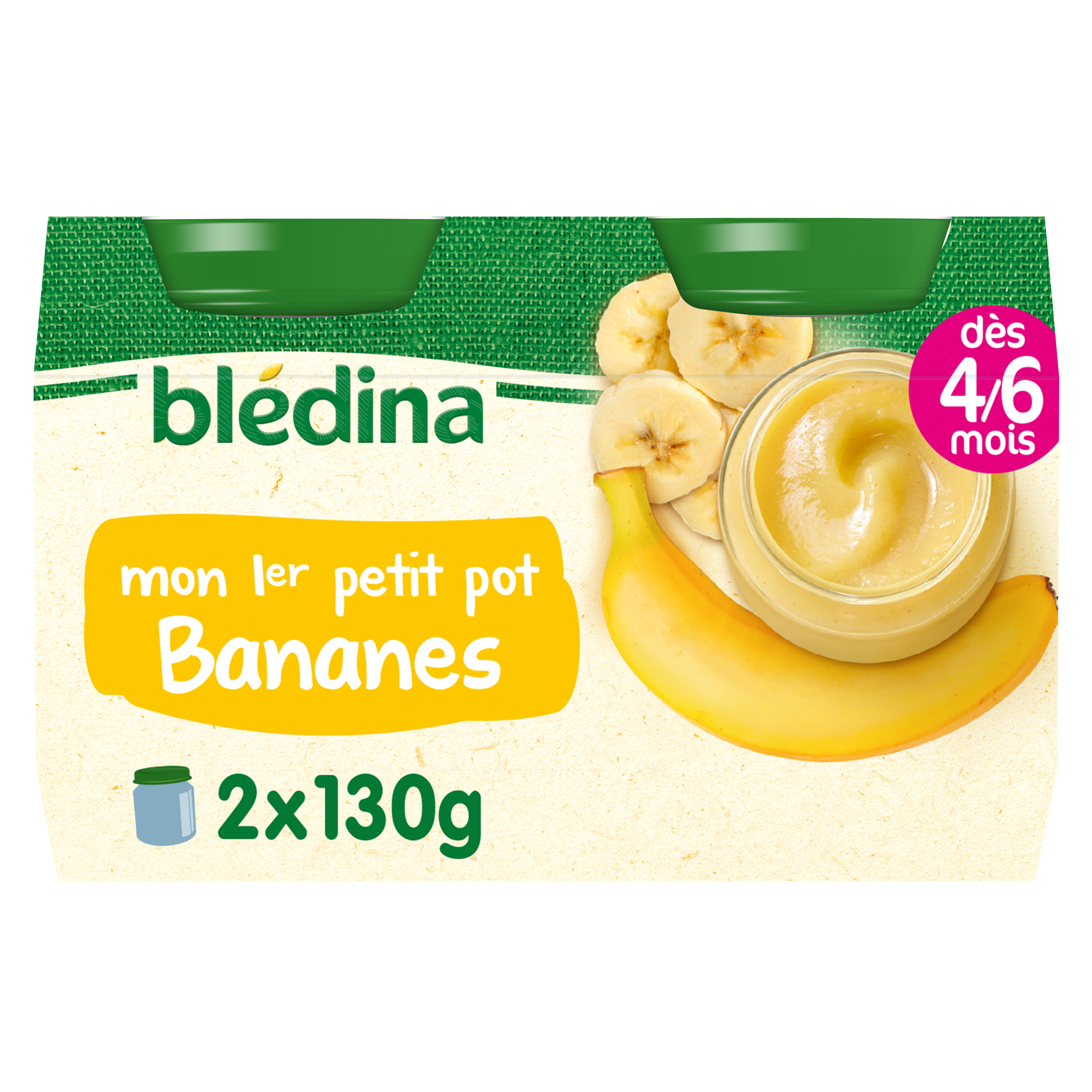 Compote infantile bio 100% Fruits pomme banane HIPP, dès 4 mois