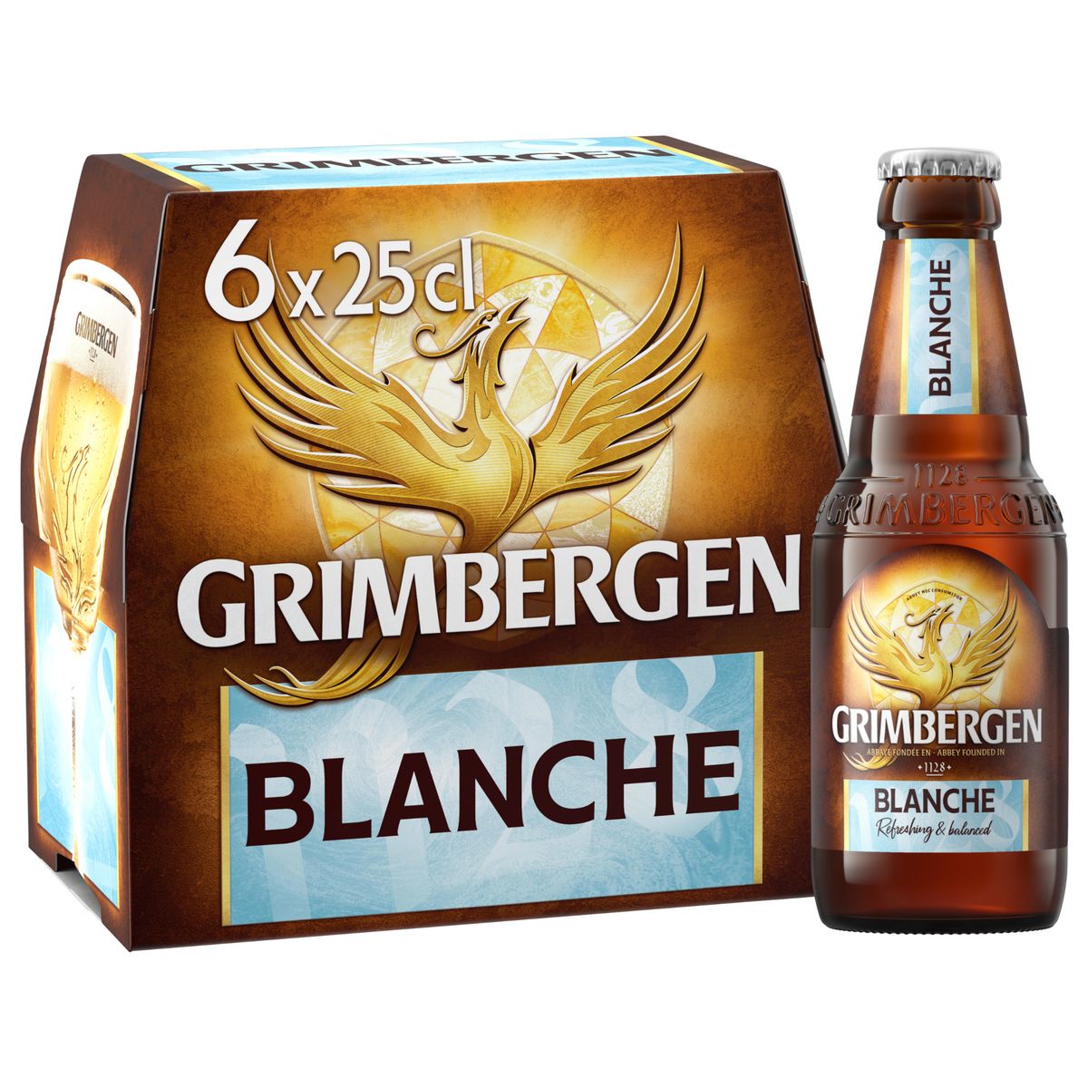 GRIMBERGEN Bière cuvée blanche 6% bouteilles 6x25cl