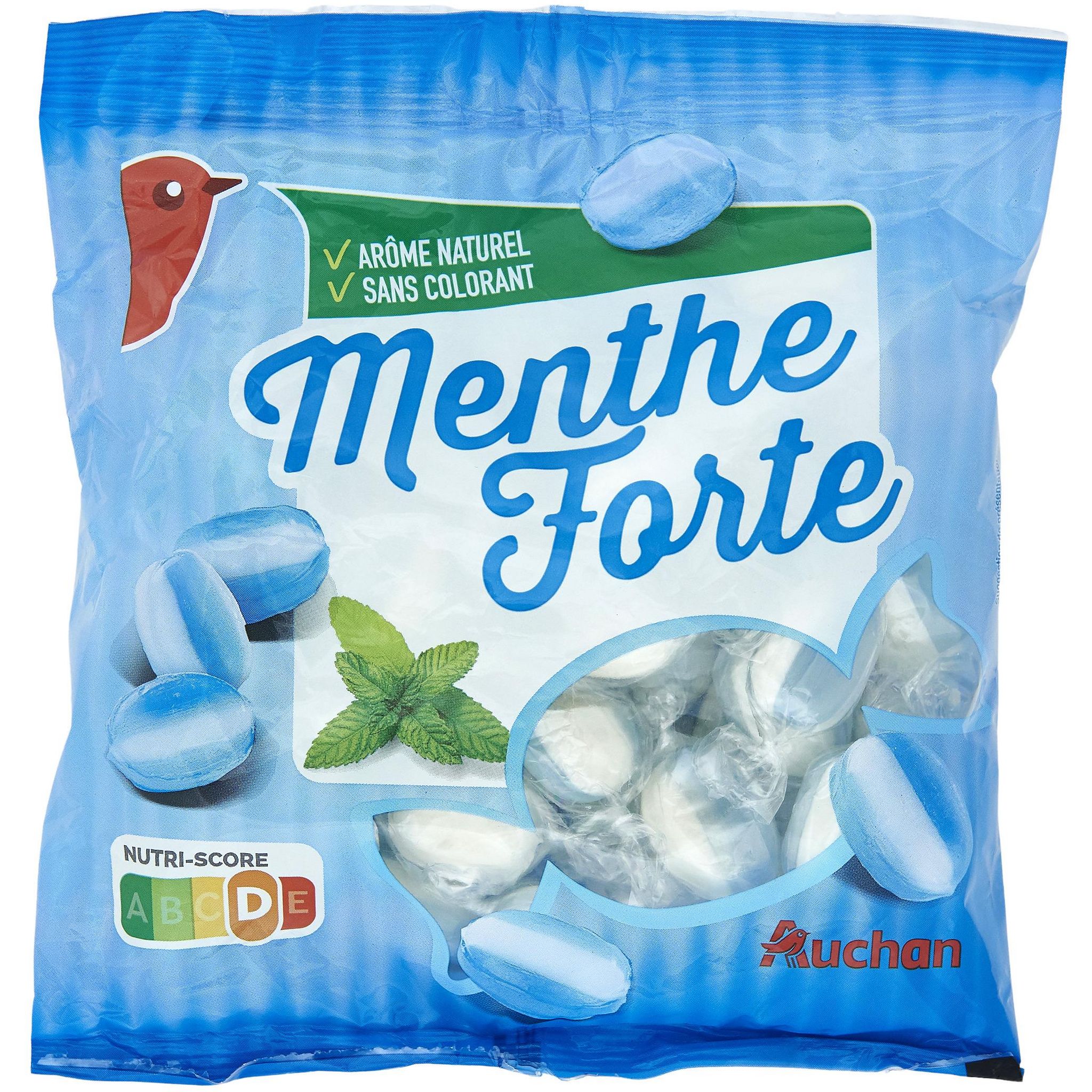 AUCHAN : Bonbons à la menthe sans sucres - chronodrive