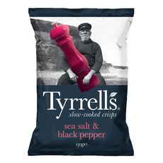 TYRRELL'S Chips au sel de mer et au poivre noir 150g
