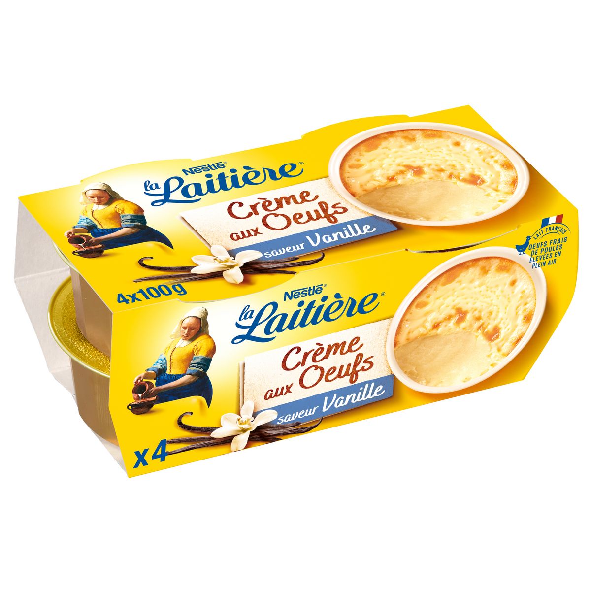 LA LAITIERE Crème aux oeufs saveur vanille 4x100g