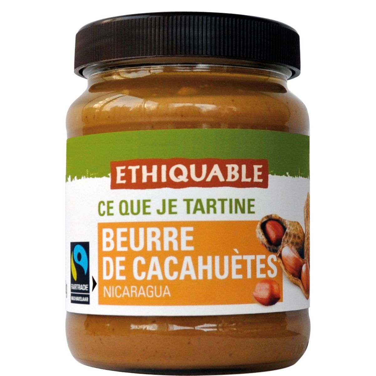 ETHIQUABLE Beurre de cacahuètes du Nicaragua sans huile de palme 350g pas  cher 