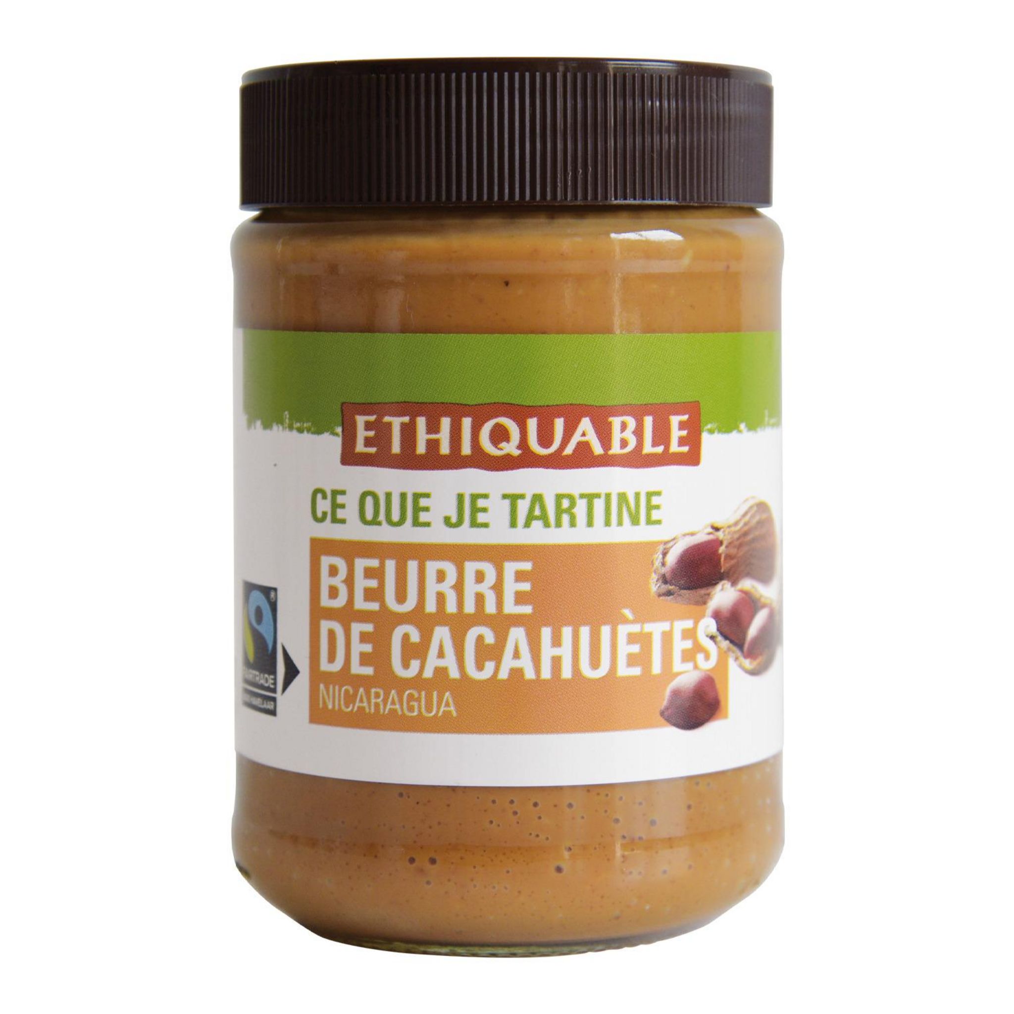 ETHIQUABLE Beurre de cacahuètes du Nicaragua sans huile de palme 350g pas  cher 