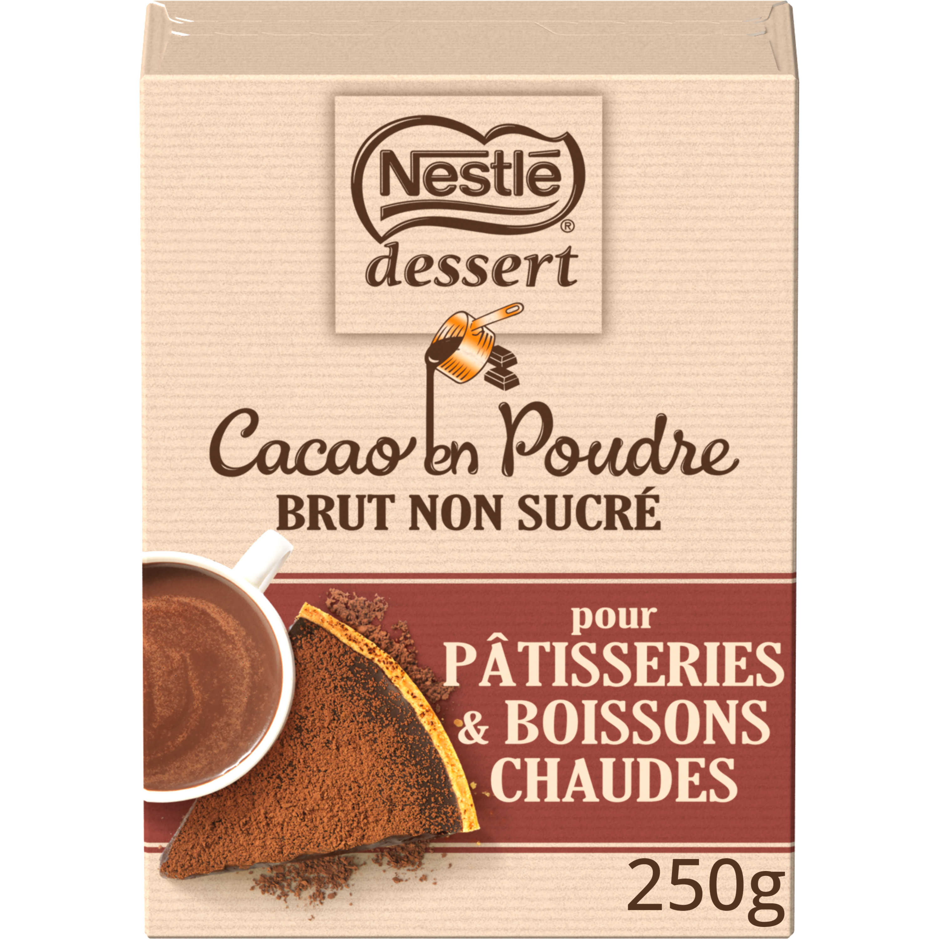 NESTLE Dessert cacao en poudre brut non sucré 250g pas cher 