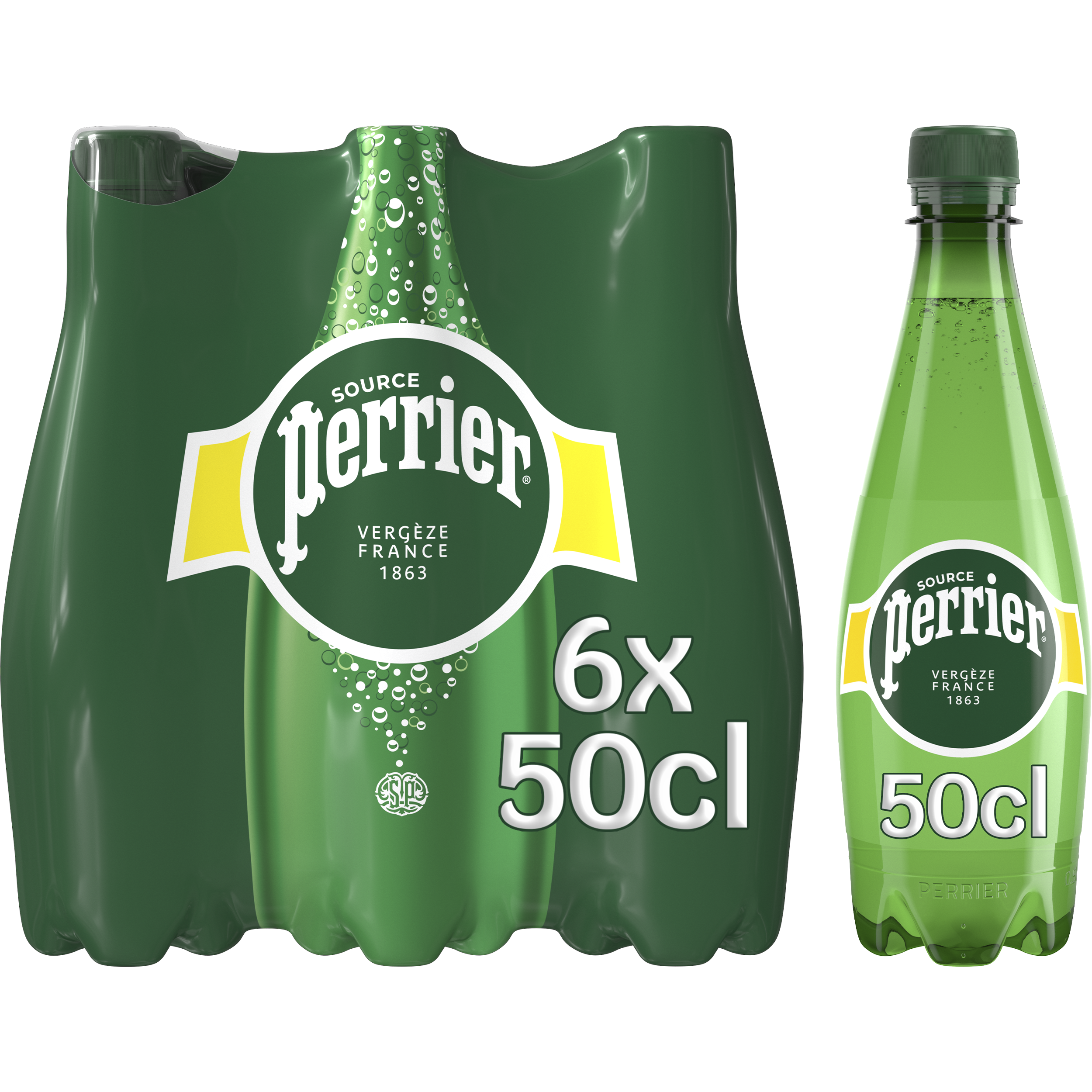 PERRIER - PERRIER Bouteille plastique d'eau pétillante 50 cl minérale