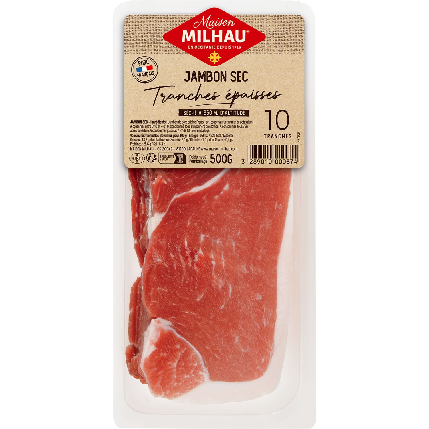 HCIA JAMBON SEC CRU SANS OS ENTIER 5 KG : : Epicerie