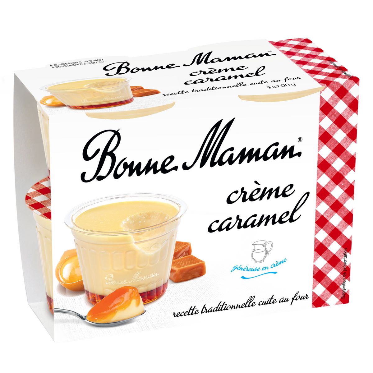 BONNE MAMAN Crème caramel aux oeufs frais 4x100g
