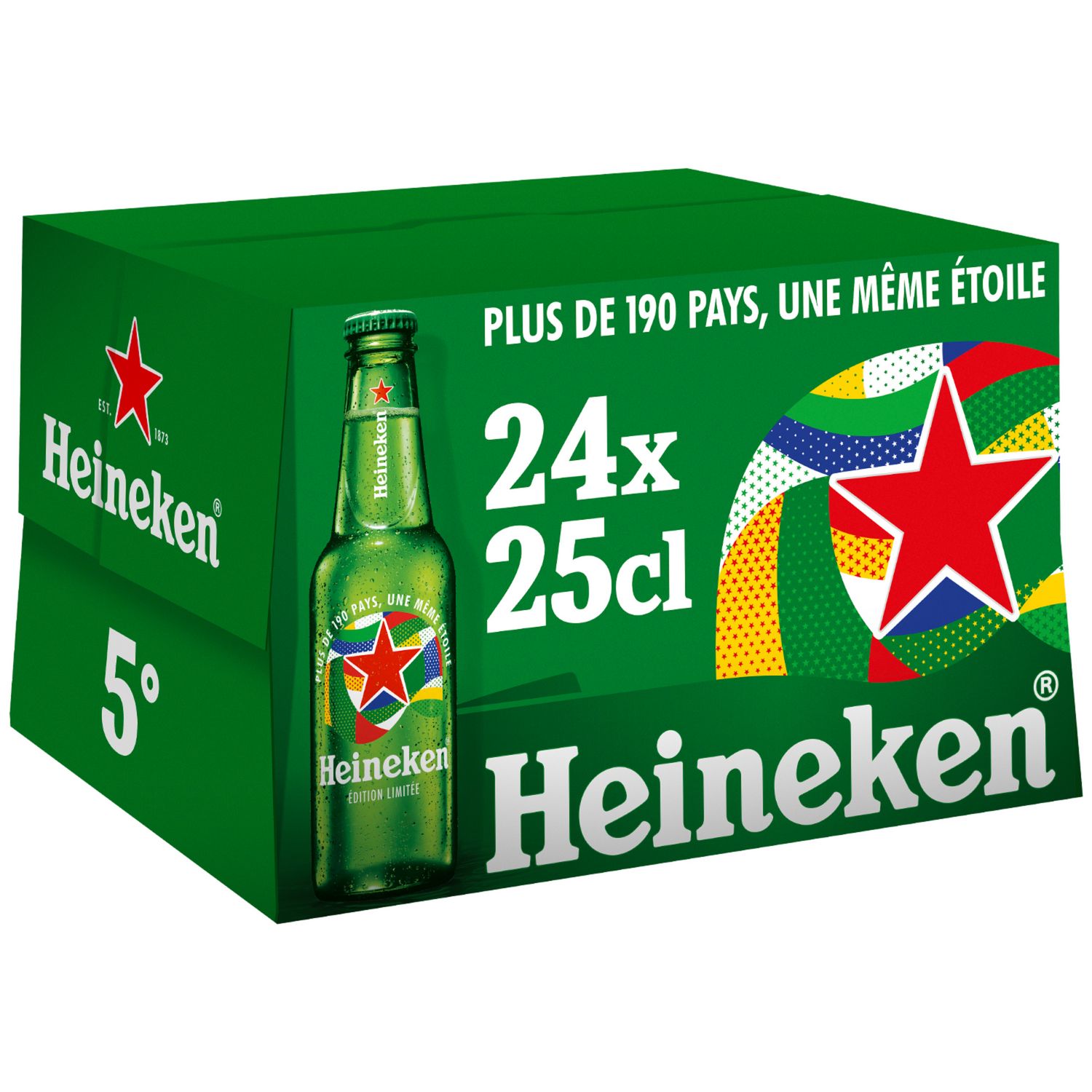 Heineken Bière blonde 20 x 25cl 5%vol. (pack de 20) 