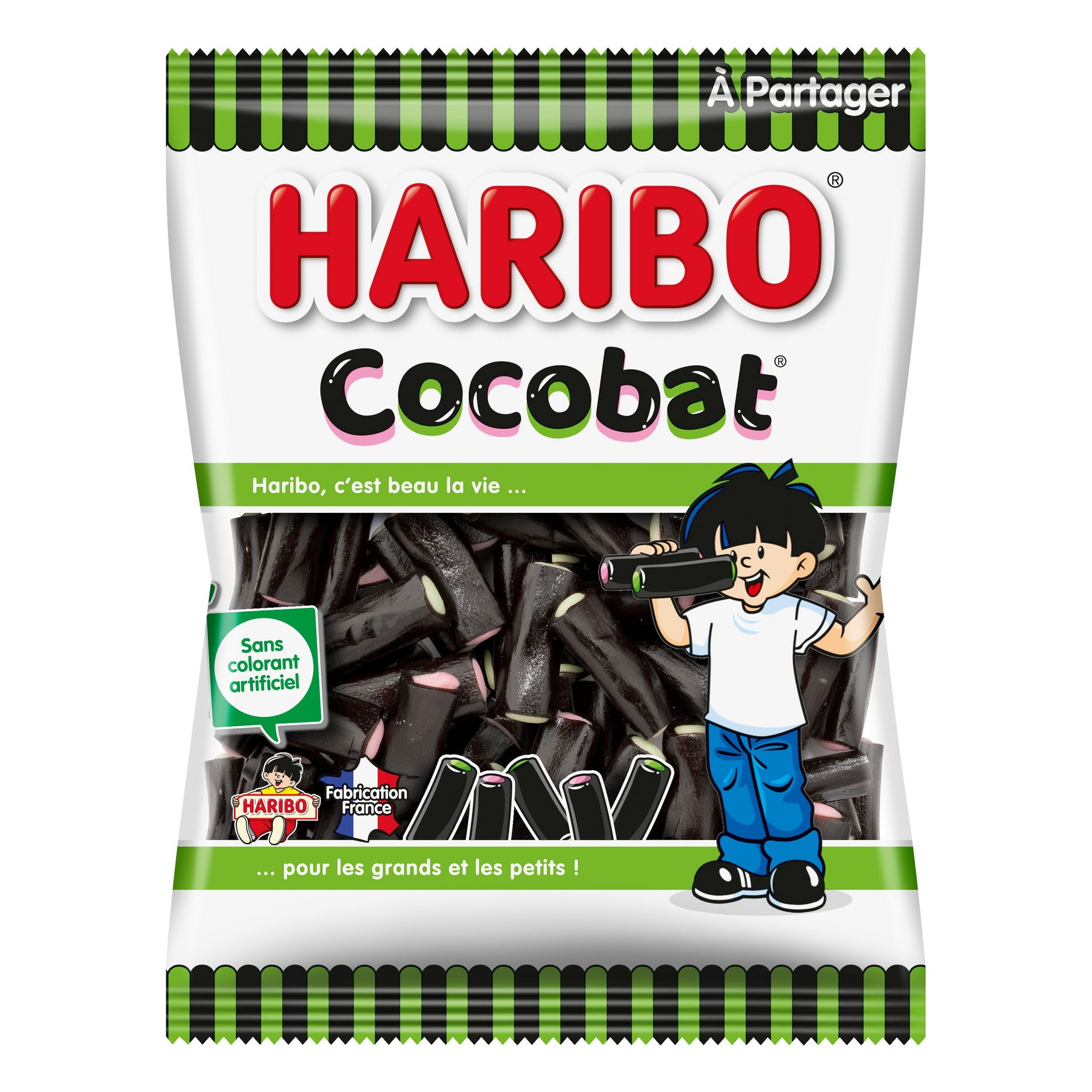 Cocobat couleur Haribo, bonbon réglisse fouré