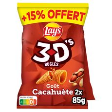 LAY'S Biscuits soufflés 3D's bugles goût cacahuète lot de 2 2x85g +15% offert