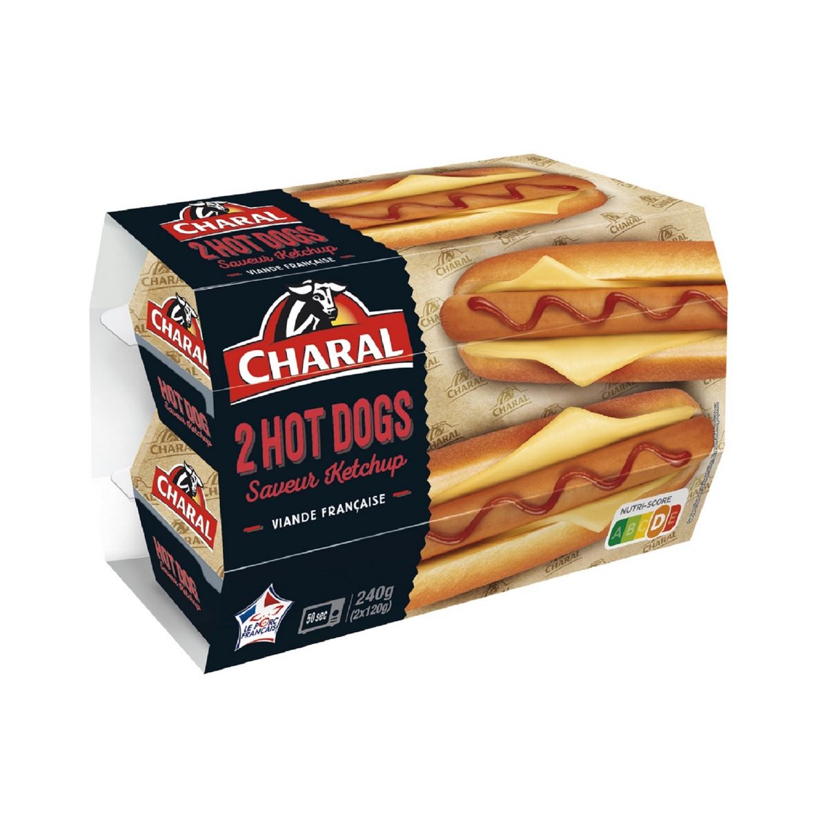 CHARAL Hot dog au ketchup 2x120g