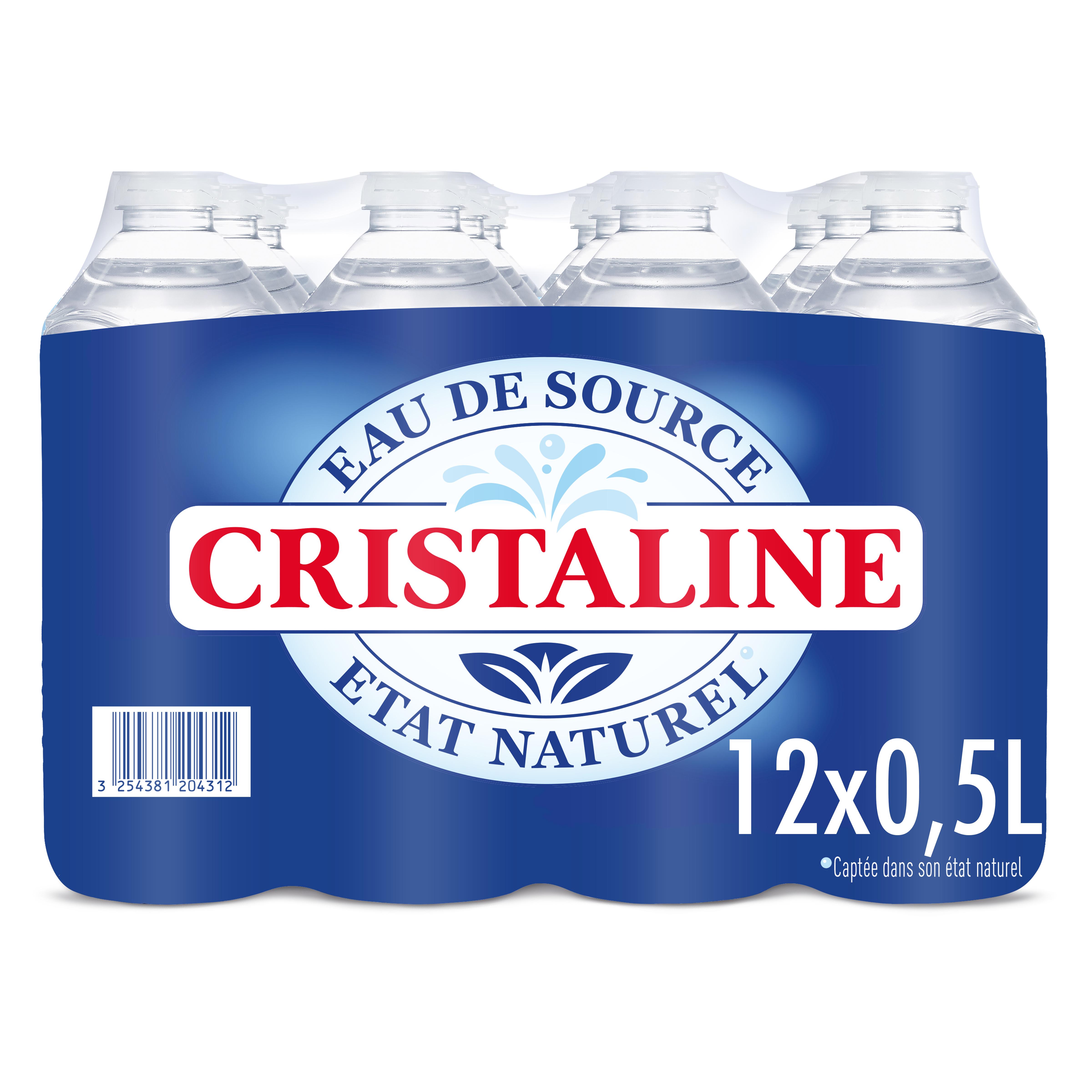 CRISTALINE Eau de source plate bidon de 8l pas cher 