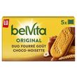 BELVITA Biscuits petit-déjeuner duo fourrés goût choco-noisette, sachets fraîcheur 5 sachets 253g