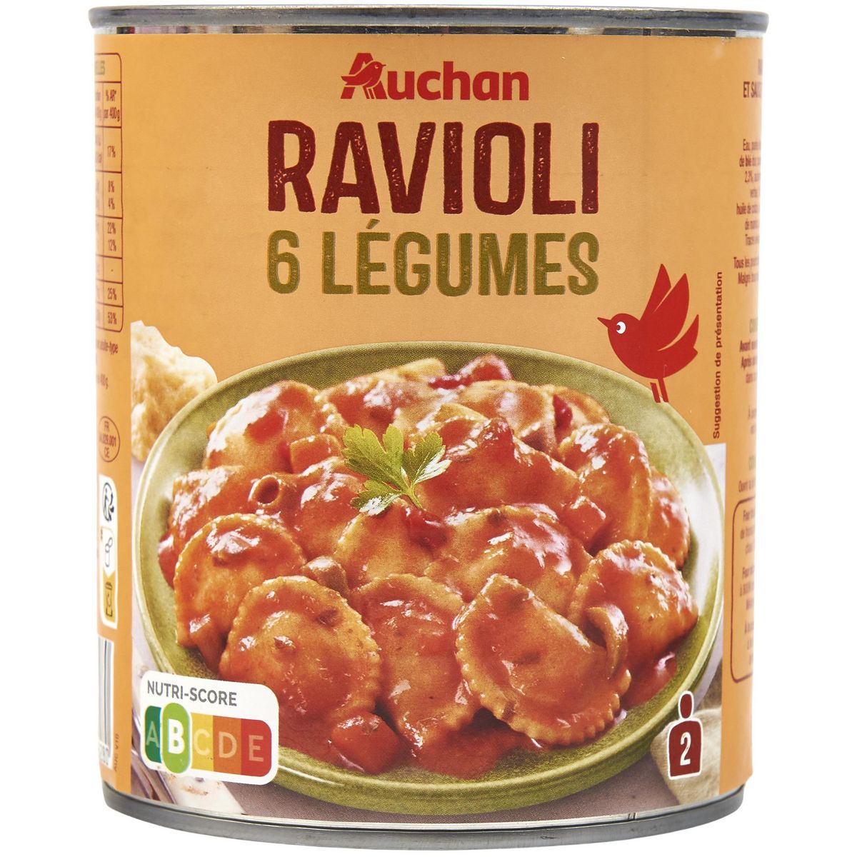 Ravioli pur bœuf Bio ZAPETTI : le lot de 2 conserves de 800g à