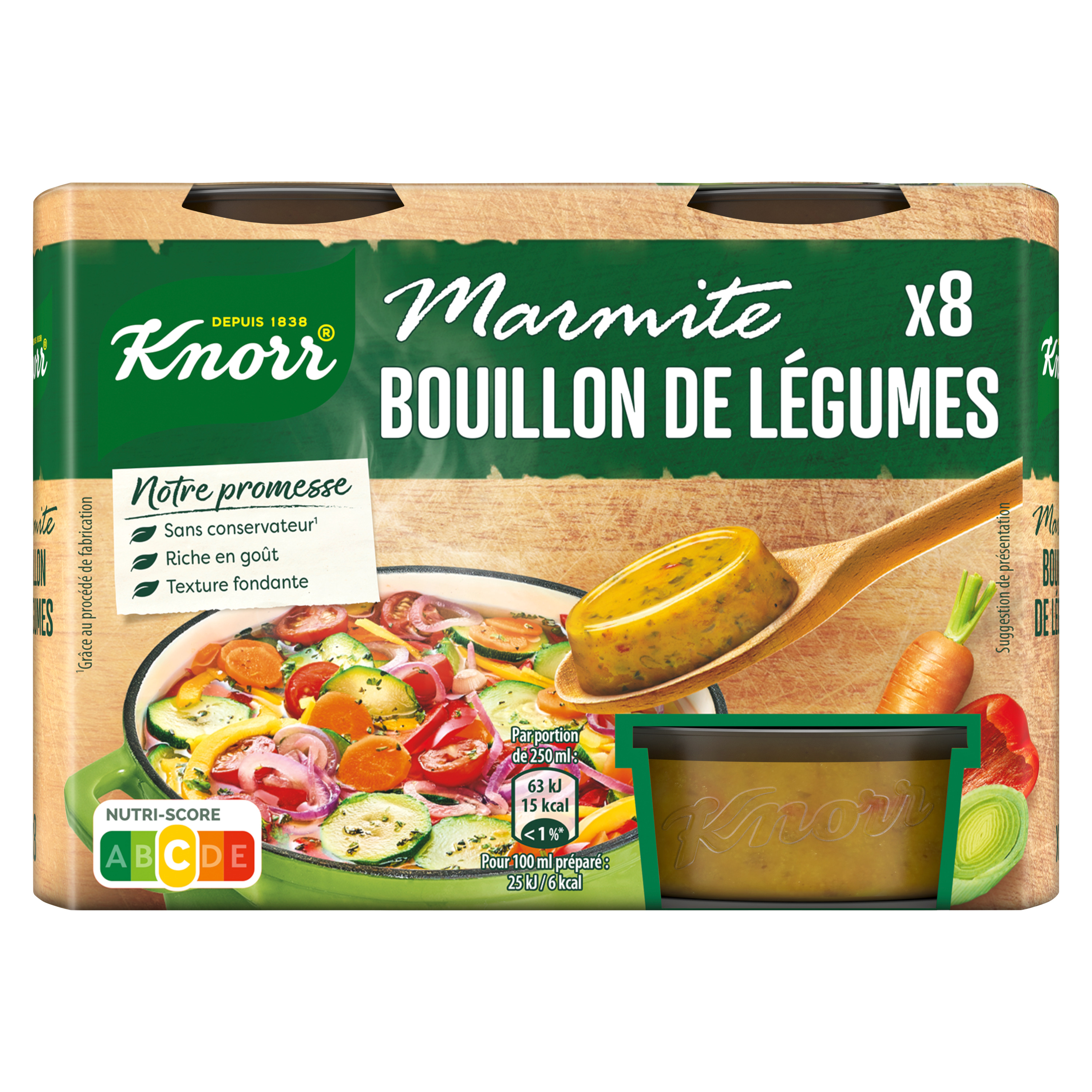 KNORR Marmite de bouillon de légumes sans conservateur 8 portions
