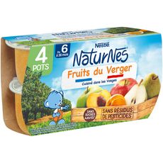 NESTLE Naturnes petit pot dessert aux fruits du verger dès 6 mois 4x130g