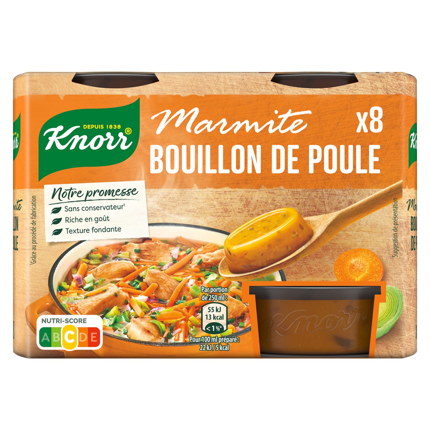 KNORR Marmite de bouillon de légumes sans conservateur 8 portions