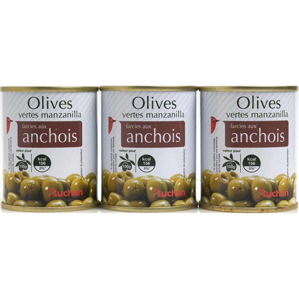 Olives vertes farcies aux poivrons et anchois