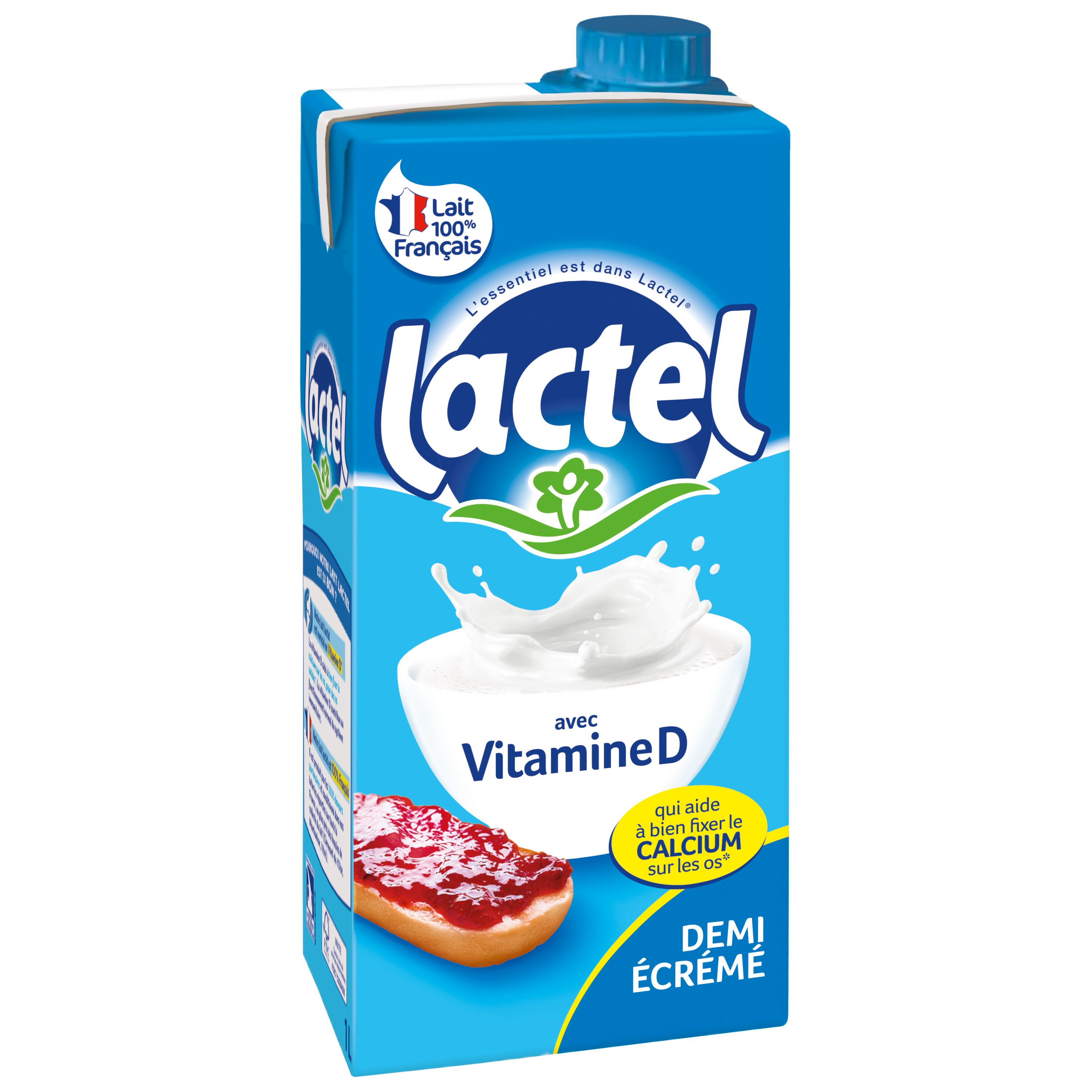 Lactel lait demi-écrémé 1l