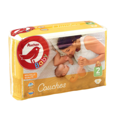 AUCHAN BABY Confort + couches taille 2 (3-6kg) 36 couches