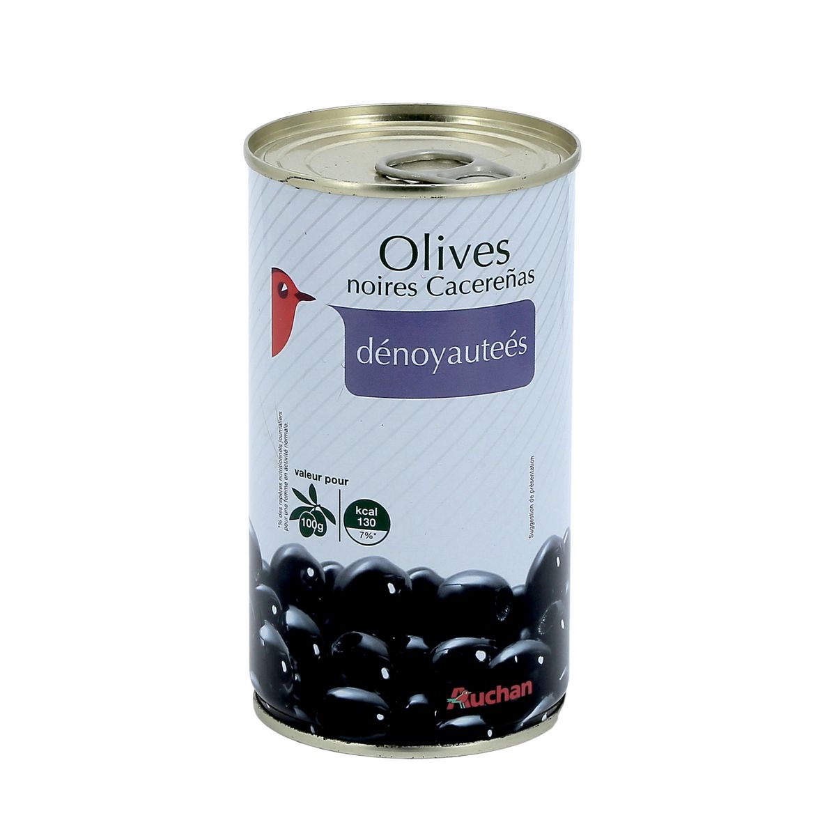 AUCHAN Olives noires Cacereñas dénoyautées 150g