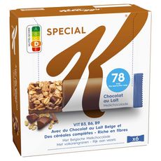 KELLOGG'S Spécial K Barres céréales au chocolat au lait 6x20g 120g