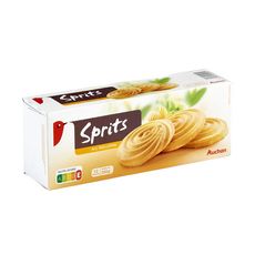 AUCHAN Sprits, biscuits sablés au beurre 12 biscuits 250g