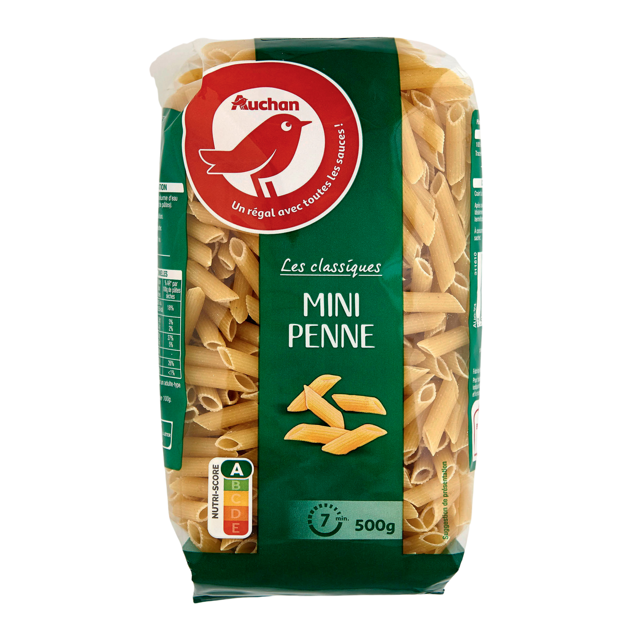 AUCHAN Mini penne 500g pas cher 