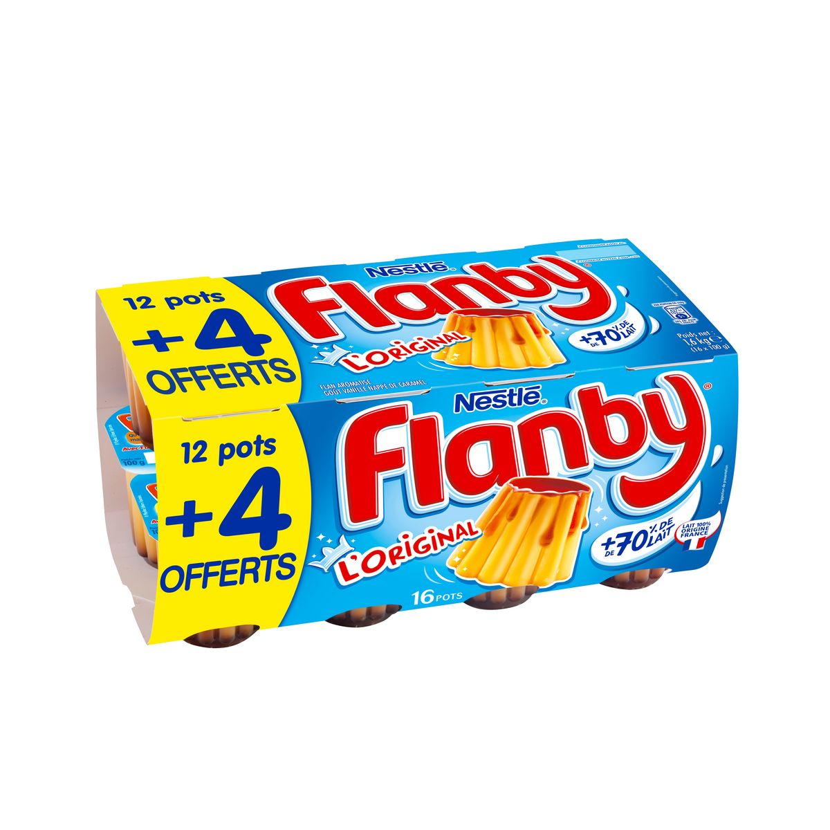 FLANBY Flan nappés au caramel 12+4 offerts 16x100g