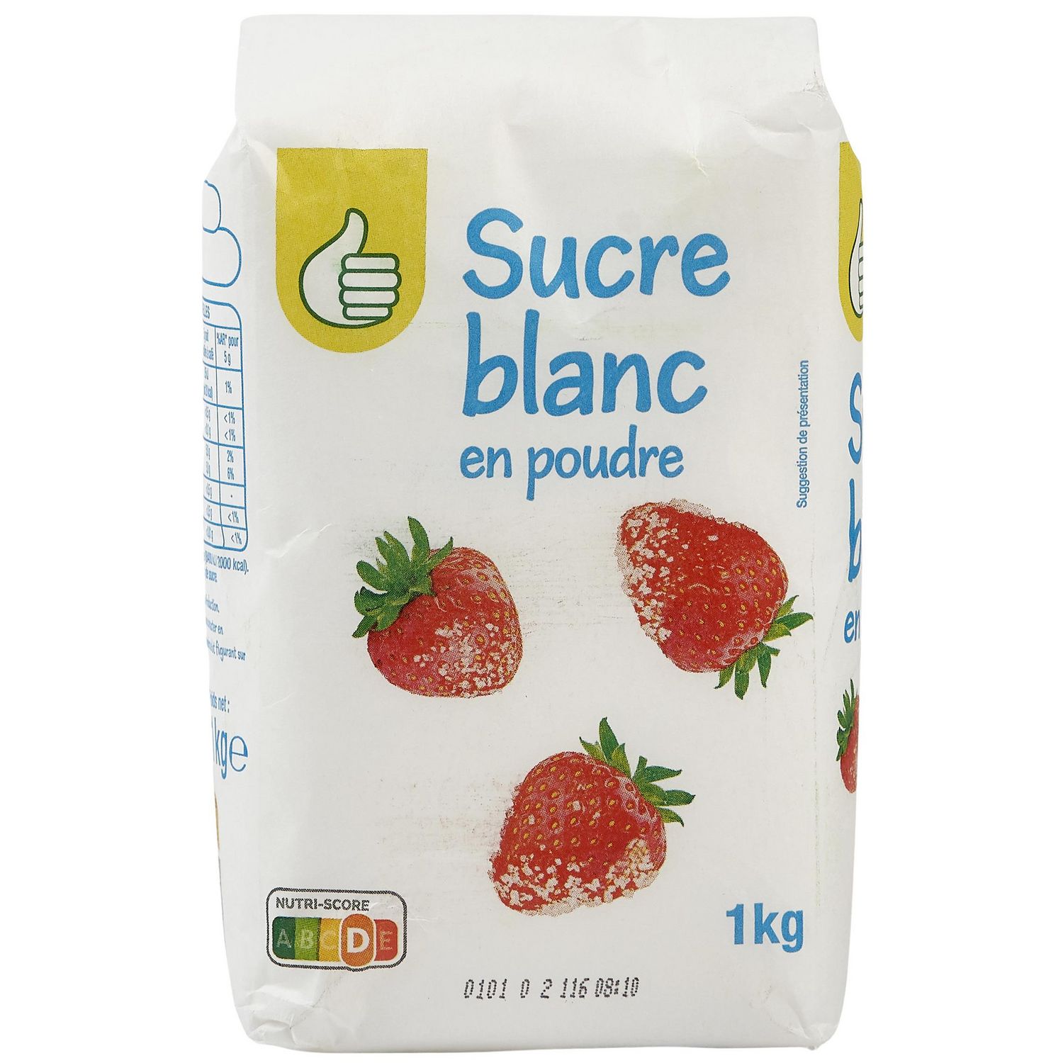 Sucre en poudre blanc PRIX MINI - sachet 1kg - Super U, Hyper U, U Express  