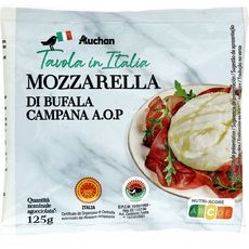 AUCHAN GOURMET Mozzarella di Bufala Campana AOP 125g