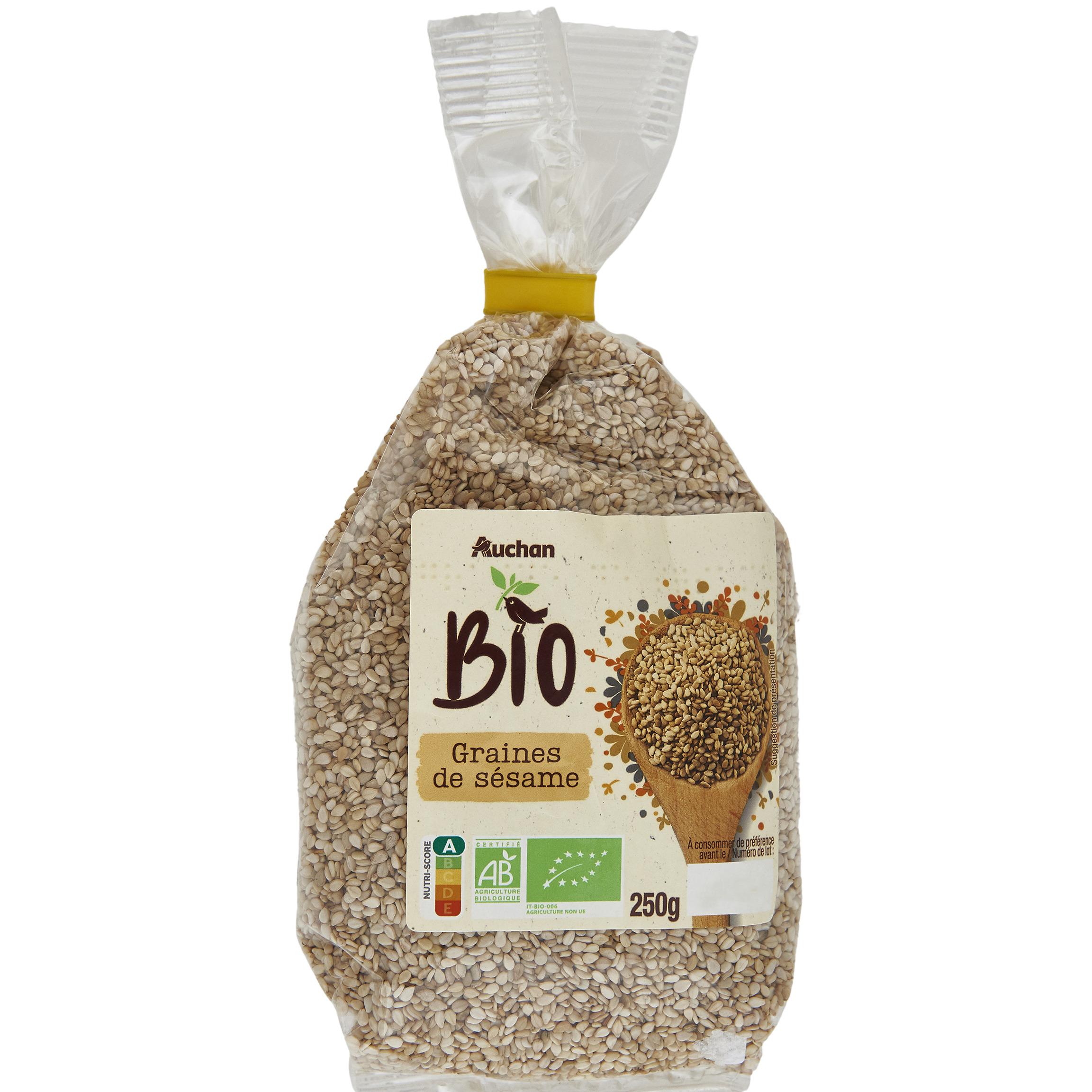 AUCHAN BIO Graines de sésame 250g pas cher 