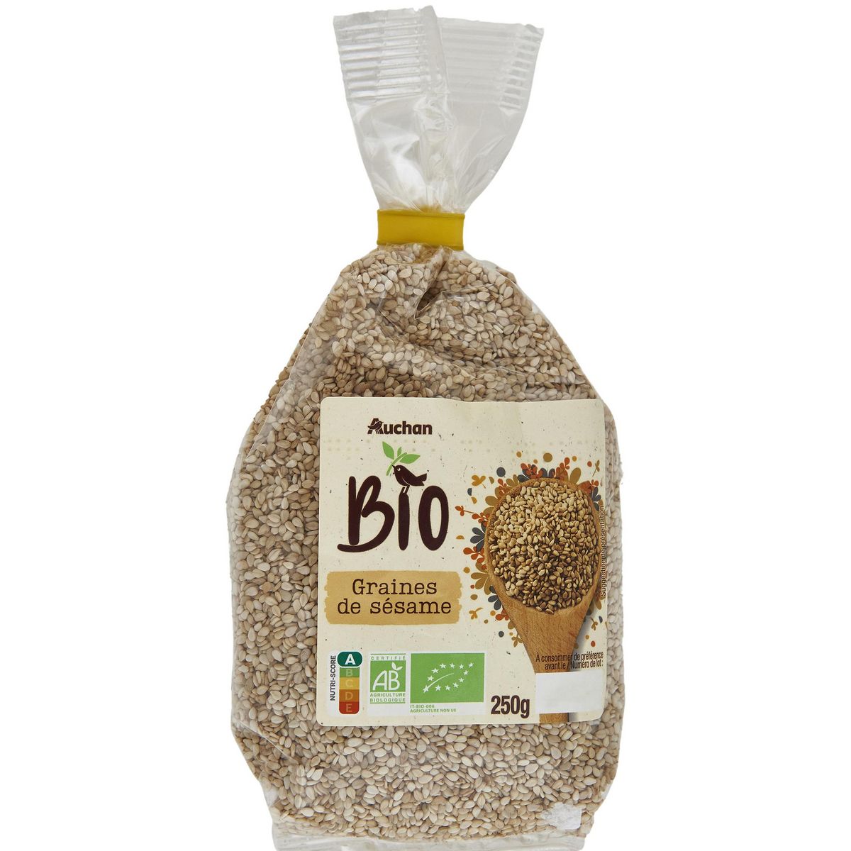 AUCHAN BIO Graines de sésame 250g pas cher 