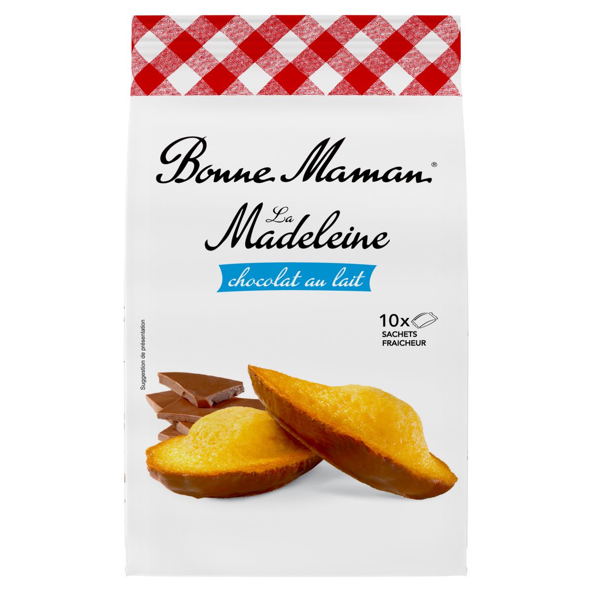 BONNE MAMAN Madeleines nappées de chocolat au lait sachets individuels 10 madeleines 300g