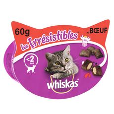 WHISKAS Les irrésistibles barquette friandises au boeuf pour chat 60g