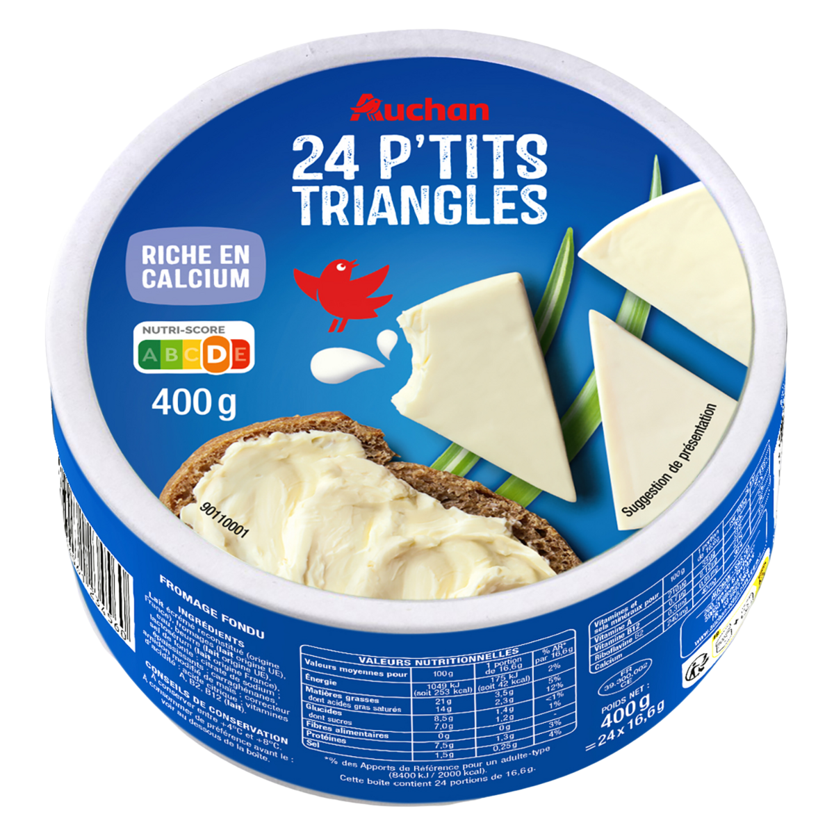 auchan petits triangles de fromage fondu portions g pas cher à | My XXX ...