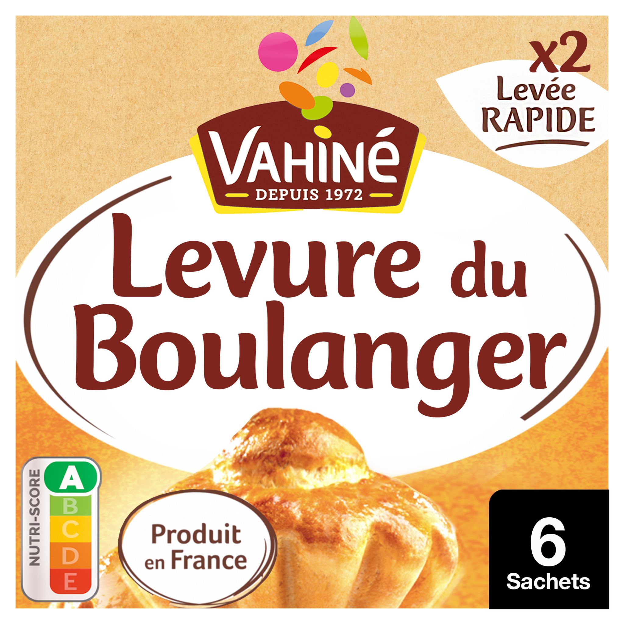 Levure de boulanger traditionnelle - Vahiné - 48 g, 6 sachets