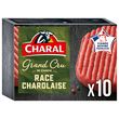 CHARAL Steaks hachés pur bœuf 12%  MG Race Charolaise 10 pièces 1kg