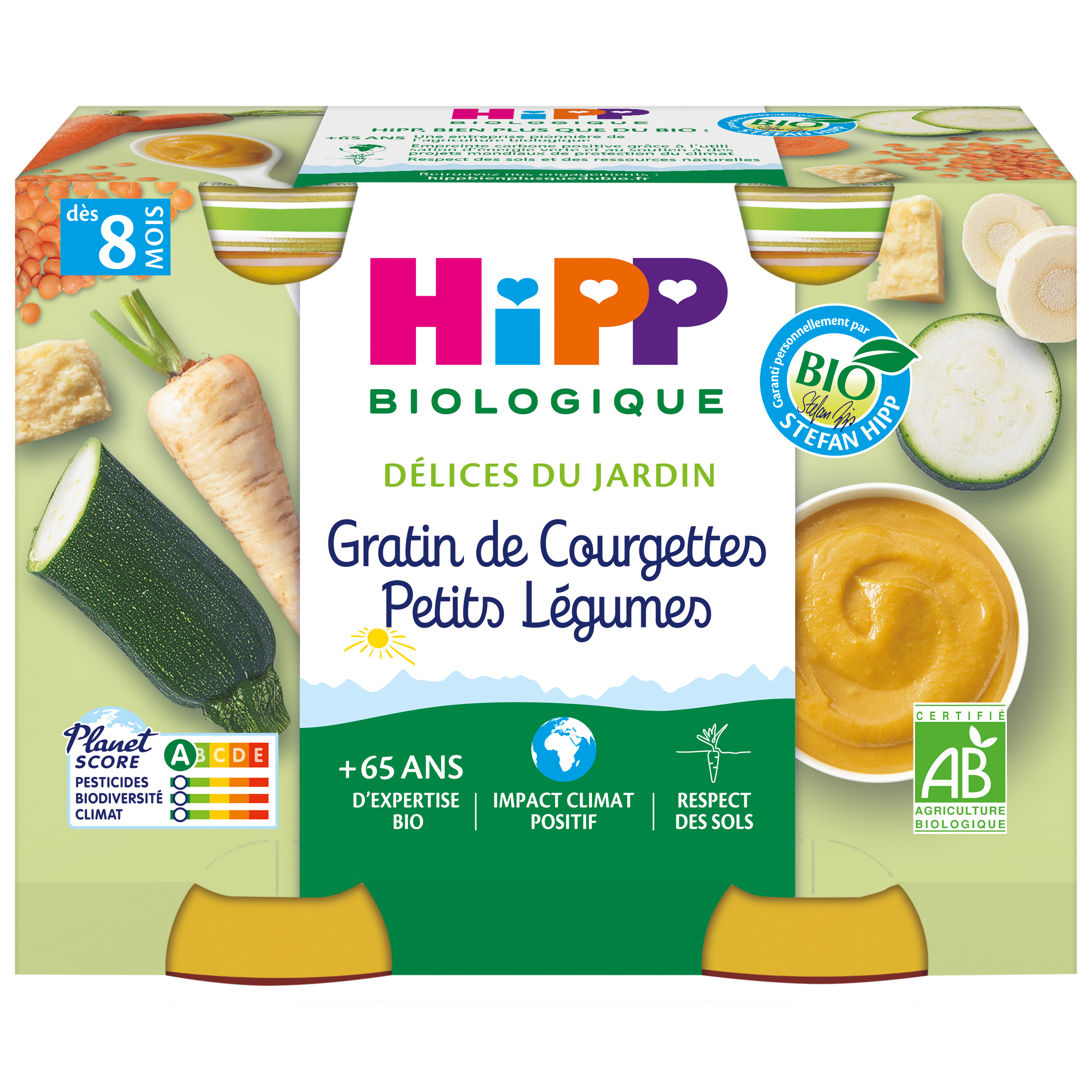 Hipp Biologique Repas bébé dès 8 mois légumes du jardin macaroni au fromage  Bio 