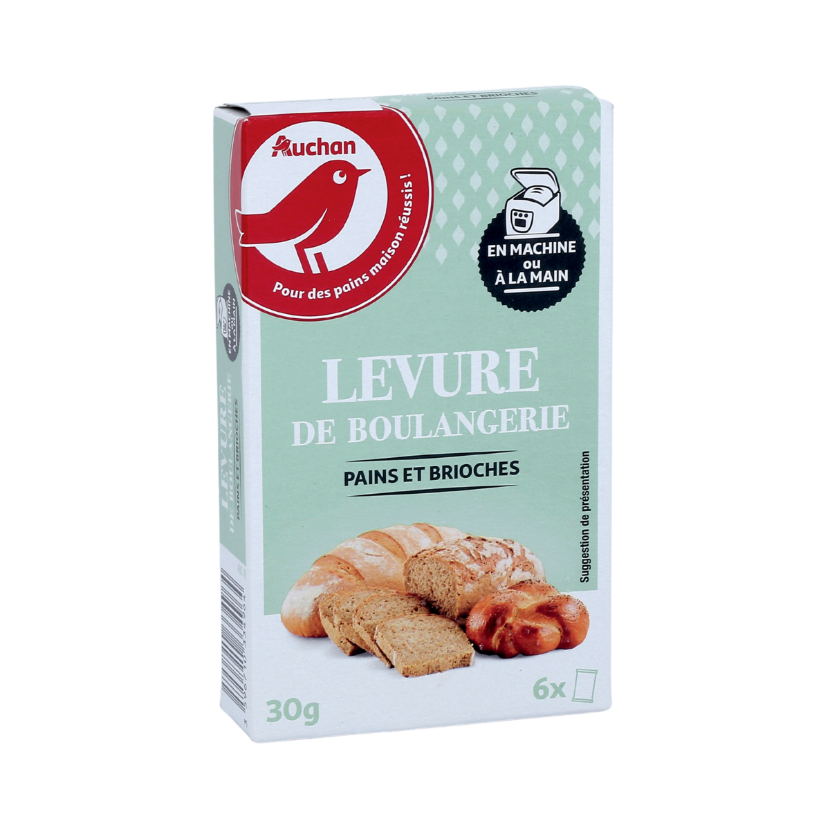 AUCHAN Levure de boulangerie spéciale pain 6 sachets 30g pas cher