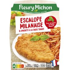 FLEURY MICHON Escalope milanaise et spaghetti à la sauce tomate 1 portion 300g