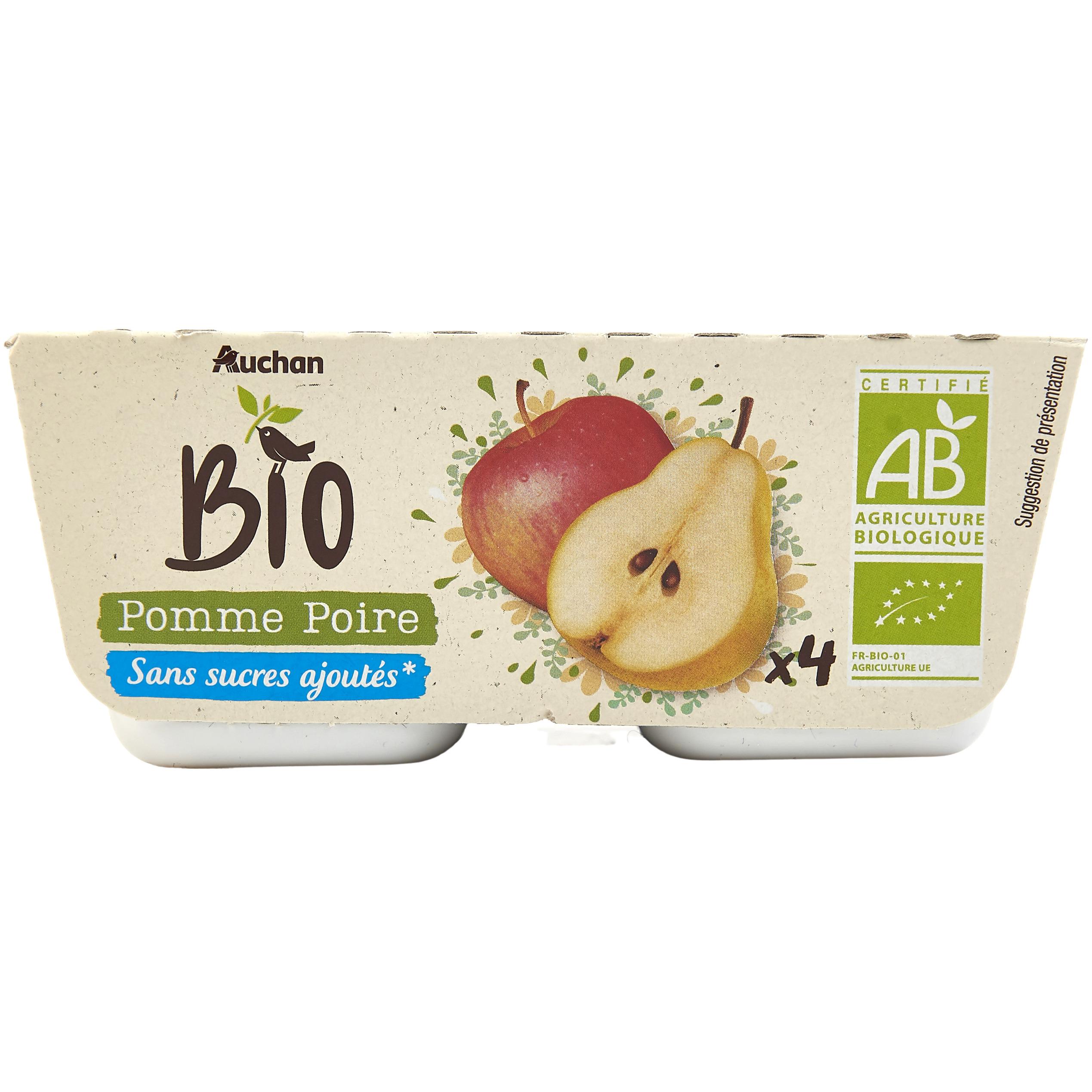 Compote bio de fruits sans sucres ajoutés CARREFOUR BIO