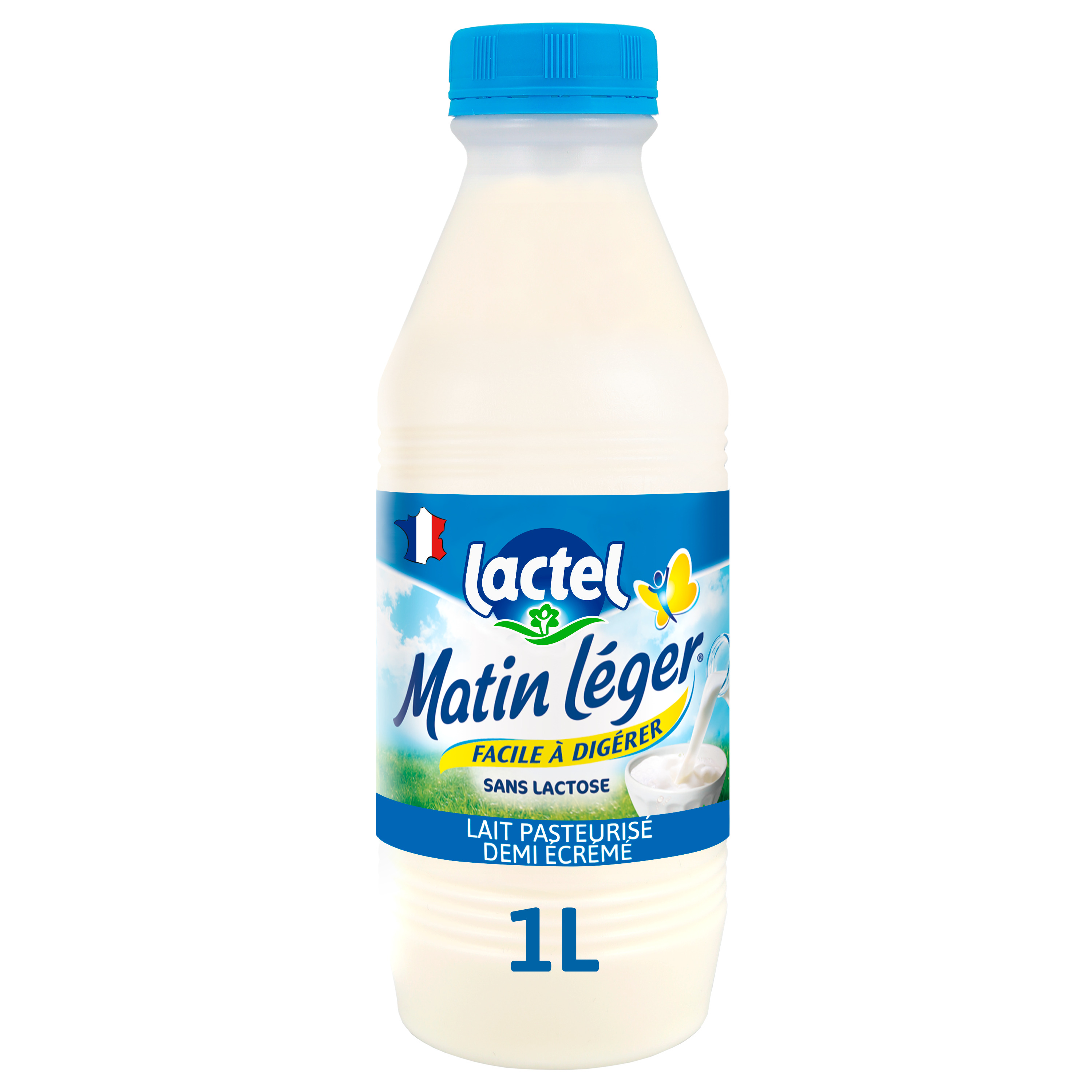 LACTEL Matin léger Lait facile à digérer sans lactose 1L pas cher