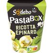 SODEBO Pasta box Pâtes fraîches ricotta épinards sauce parmesan sans couverts 1 portion 280g